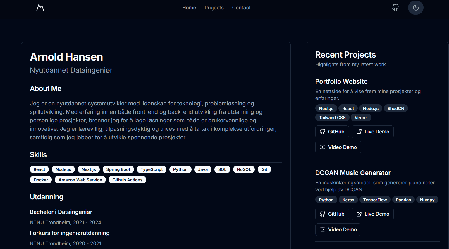 Portfolio Website preview